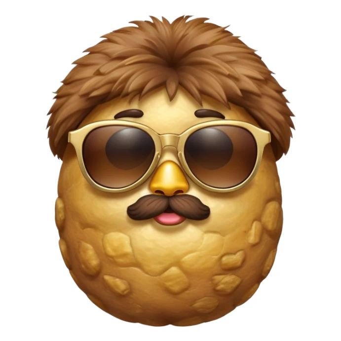 Extremely small baked potato wearing sunglasses  sticker