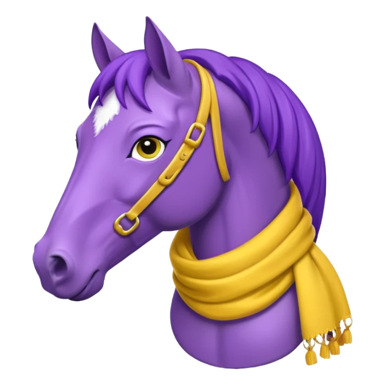 Purple horse wearing yellow scarf
 sticker