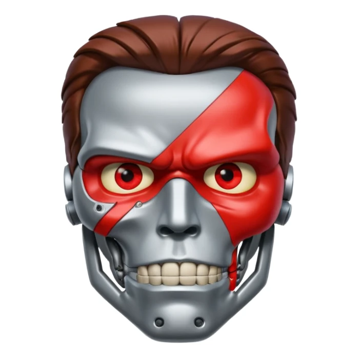 Red eyed half face metal Terminator Arnold Schwarzenegger sticker