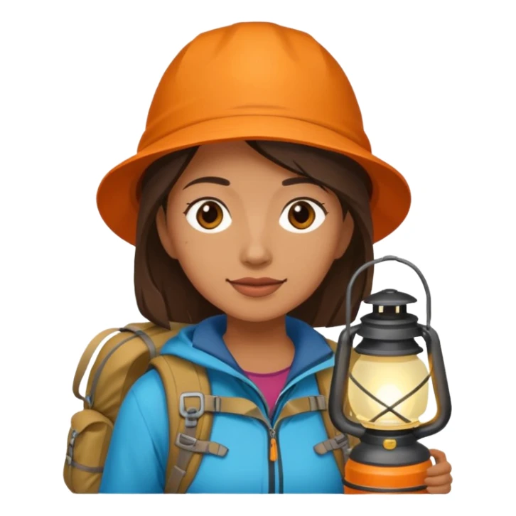 Woman + lantern,Mountain Campers. sticker