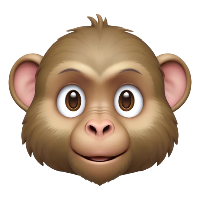 Cinematic Realistic Cute Baboon Portrait Emoji, Head tilted playfully and inquisitively, featuring a compact, sturdy build with a distinctly textured, expressive face characterized by bright, curious eyes and a subtly softened snout, rendered with realistic earthy detail and natural highlights, high shine, affectionate and spirited, styled with a touch of jungle whimsy, soft glowing outline, capturing the essence of a mischievous yet endearing baboon that appears ready to leap playfully out of the screen! sticker