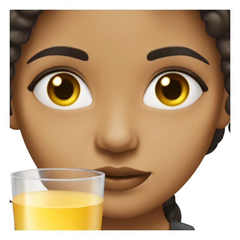 Dark Brunette girl with light skin dark eyes sipping rea sticker