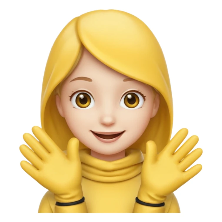 emoji avec oeil jolie bouche nez et  bras avec gant sticker