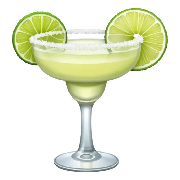 Margarita – glass with salted rim, lime wedge sticker