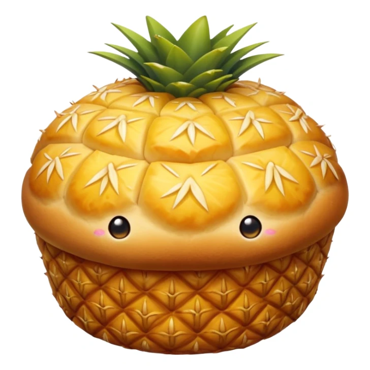 Chinese pineapple bun (Bo Lo Bao) with crusty top sticker