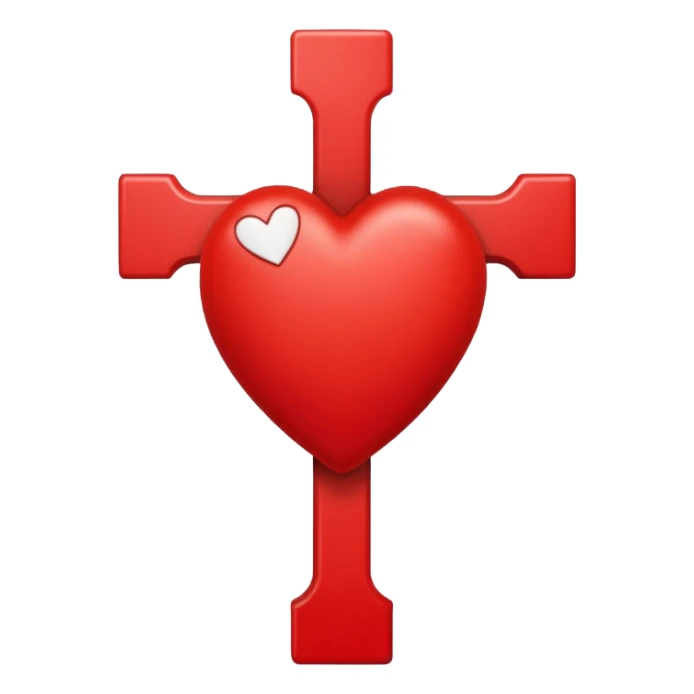 un coeur barré avec un croix sticker
