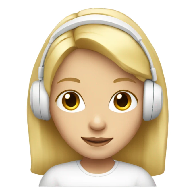 blonde girl with white headphones sticker