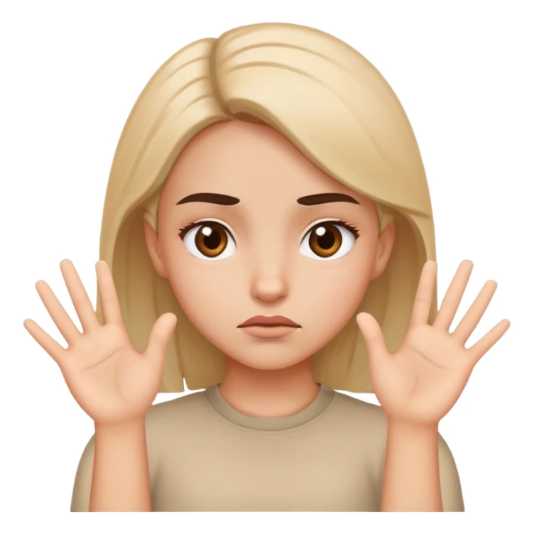 Girl raising eyebrow with her hands saying what sticker