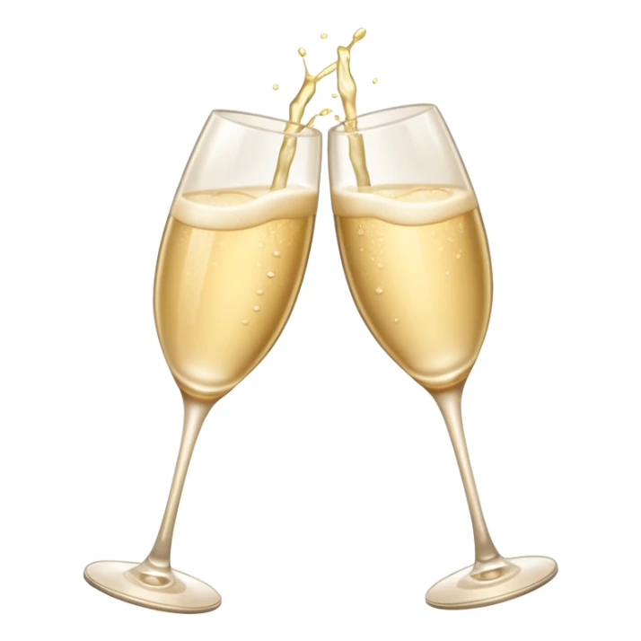 
2 light beige champagne glasses are knocked against each other sticker