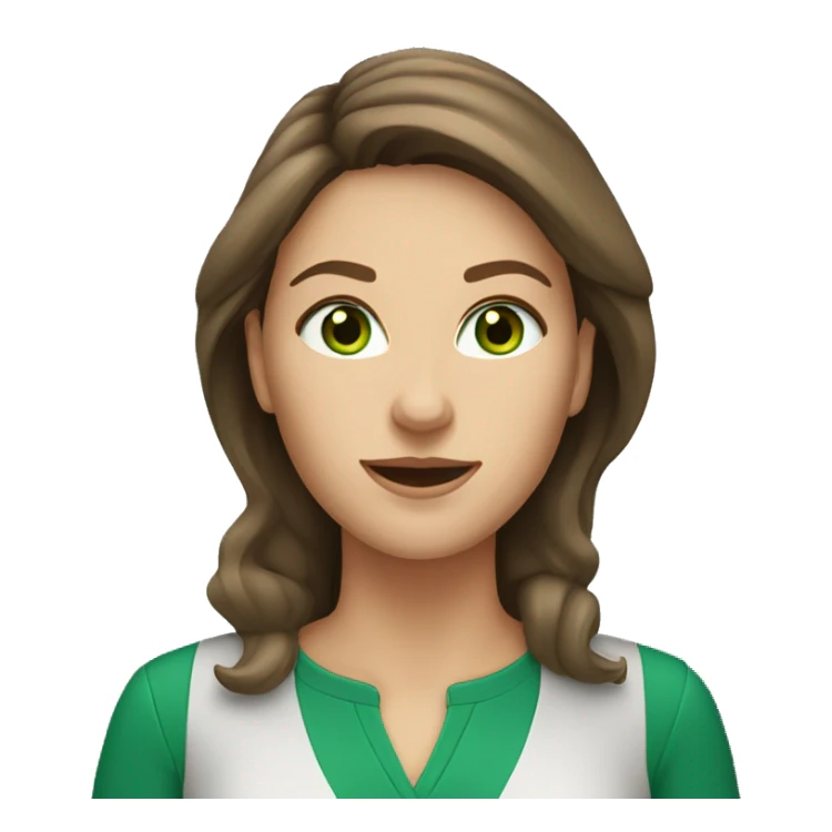 Caucasian woman with brown hair green eyes at work sticker