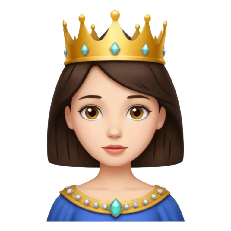 Brunette girl with crown sticker