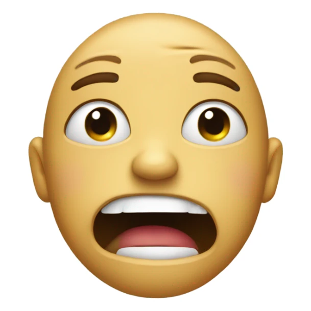 Holding back tears with the mouth of pleading face sticker