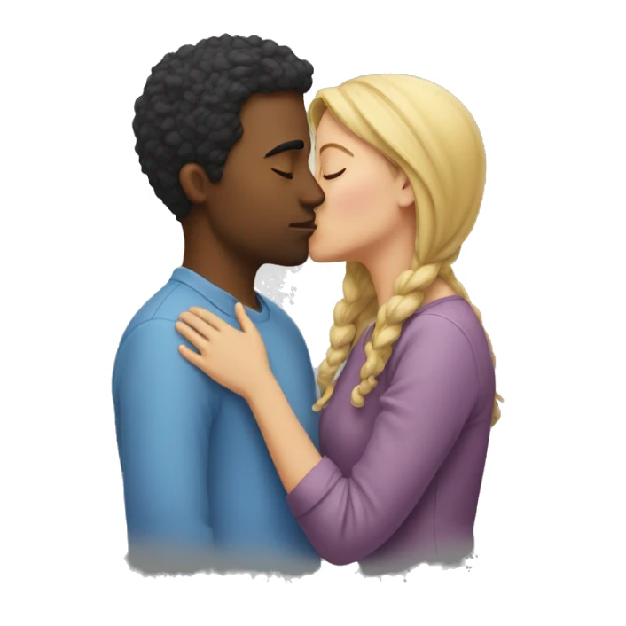 person kissing another person in the forehead sticker