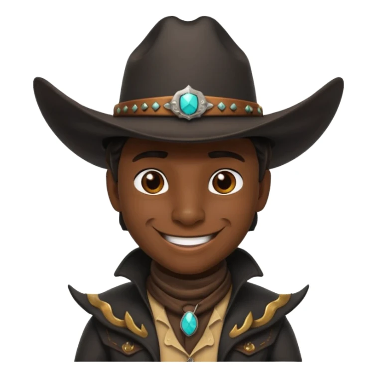 i want a black dragon with cowboy hat and smirk smile sticker