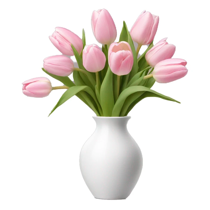 Light pink tulips in white vase sticker