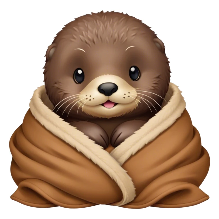 Disney-style cute sea otter in blanket sticker