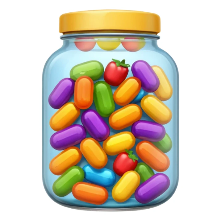 emoji de un frasco con vitaminas sticker