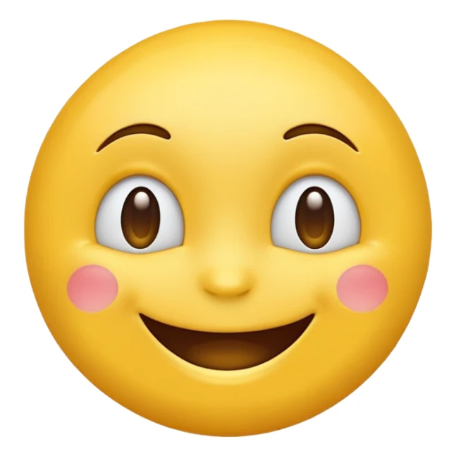 happy yellow emoji face, smiling, simple sticker