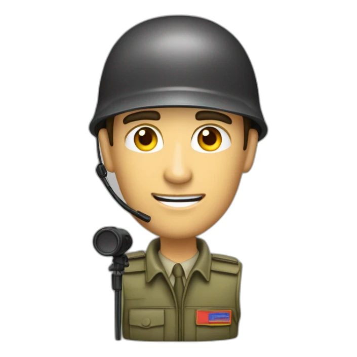 periodista reportero de guerra con casco y con microfono sticker