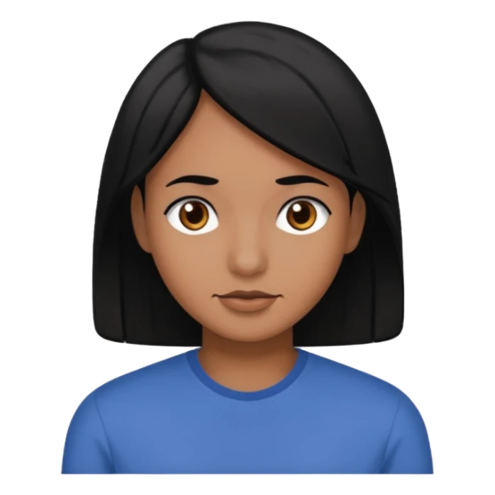 Black hair medium brown skin dark brown eyes sticker