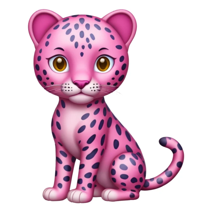 Emoji leopardo rosa cuerpo entero sticker