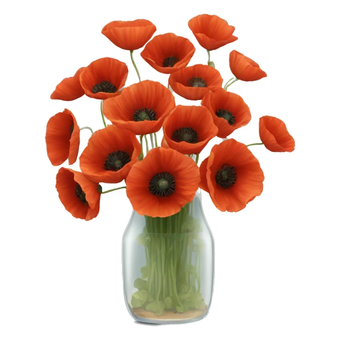 10000000 Poppies in a clear glass vase sticker