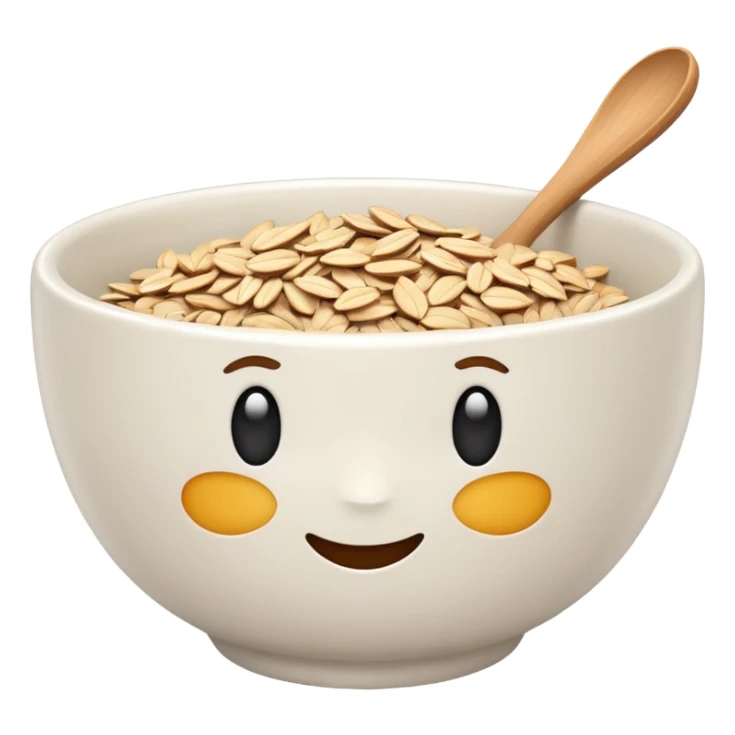 create a bowl with oat emoji ios style without grains and soup sticker