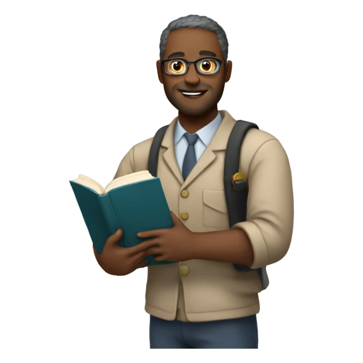 a teacher holding a book sticker