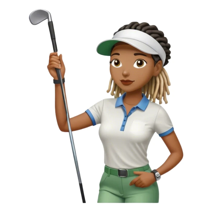 Black woman with locs golfing sticker