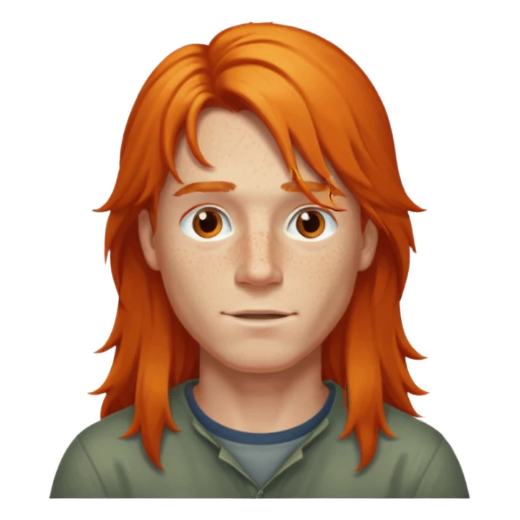 guy with long orange hair sticker