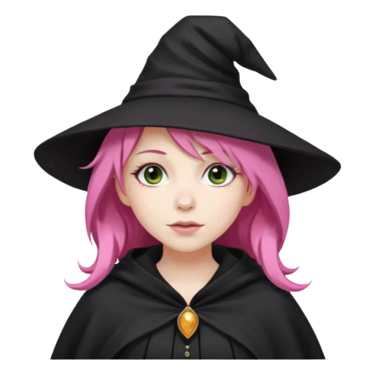 A witch with a pink hair sticker