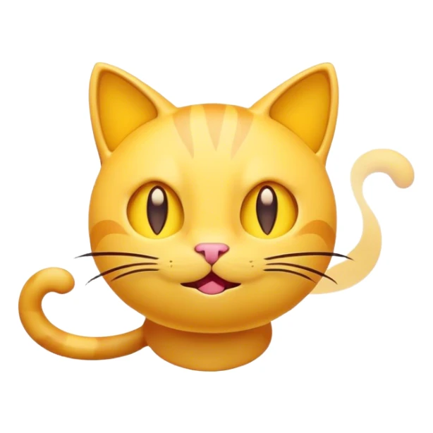 yellow cat emoji with a dizzy expression, swirling eyes, and a spinning head effect, minimalistic design, 32x32 pixels, vibrant colors, cartoonish and cute, inspired by classic emojis but in pixel art form sticker