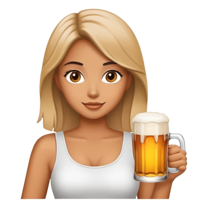 beautiful girl with beer sticker