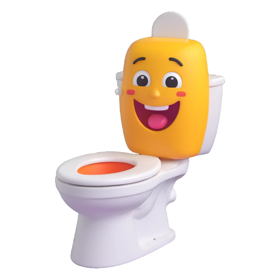 Skibidi Toilet character mewing, funny expression, 3D emoji style sticker