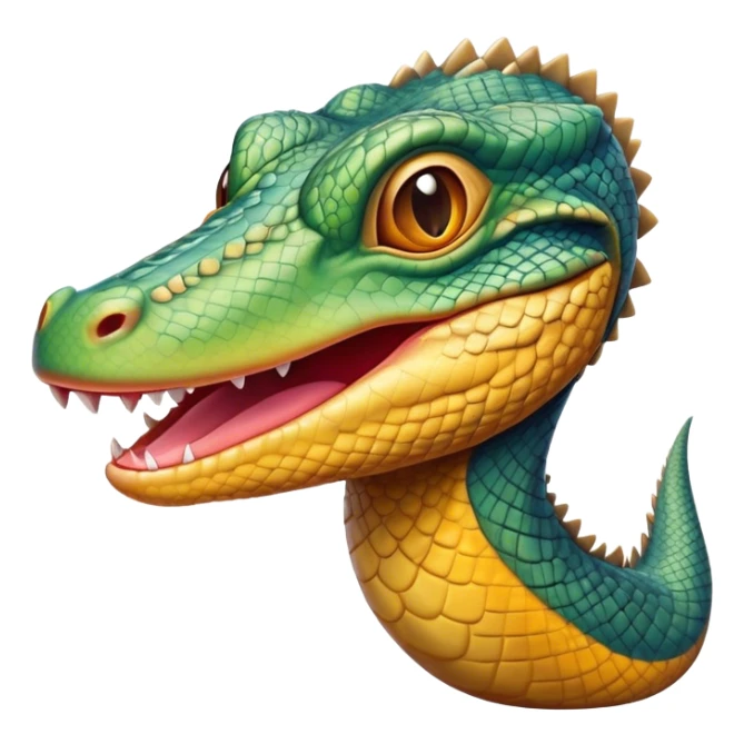 Cinematic Realistic Comical Monitor Lizard Portrait Emoji, Head tilted dramatically with an exaggeratedly amused expression, featuring a striking, glossy scaled hide with bold, angular textures and wide, expressive eyes full of playful disbelief, rendered with lifelike precision and natural vibrant hues, high shine, dramatic yet playful, styled with an air of cheeky wilderness mischief, soft glowing outline, capturing the essence of a spirited and over‐the‐top monitor lizard that looks ready to scurry its way into viral fame! sticker