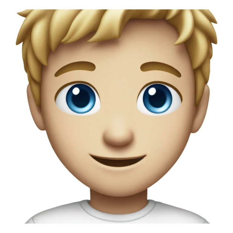 smiling boy in white shirt with blue eyes and freckles  sticker