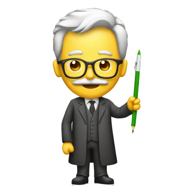 profesor con un papel y un bolígrafo  sticker