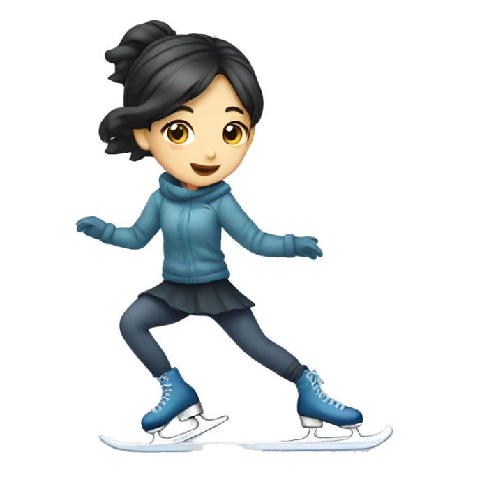 Ice skating girl asian  sticker