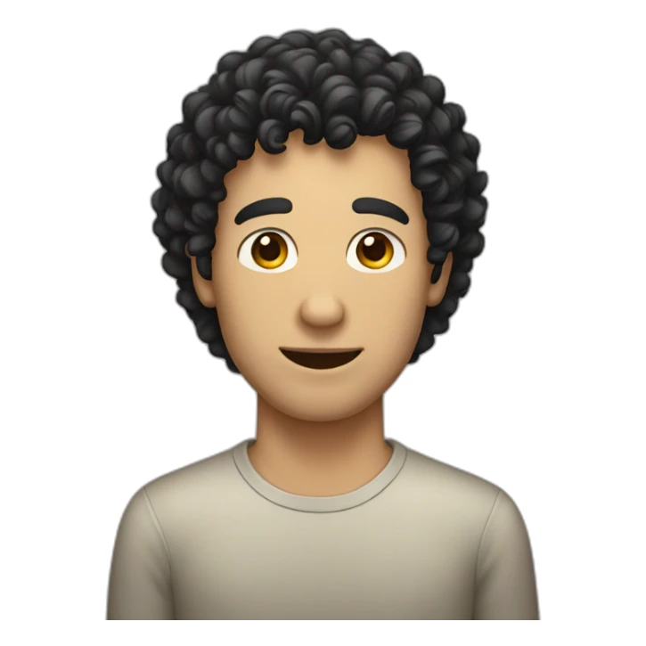 Caucasian man with curly black hair sticker