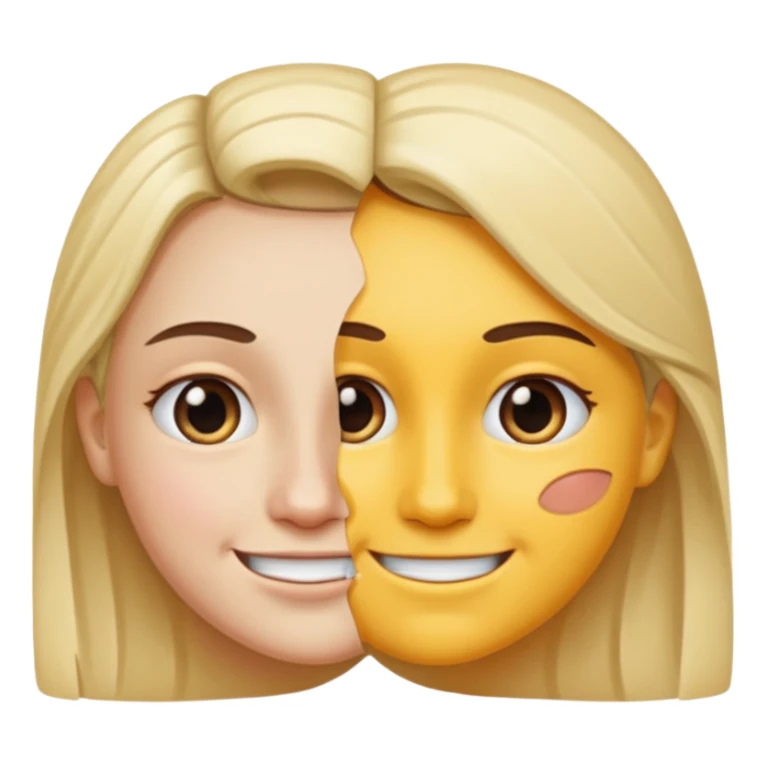 A face split diagonally: one half smiling, the other half with a tear.  sticker