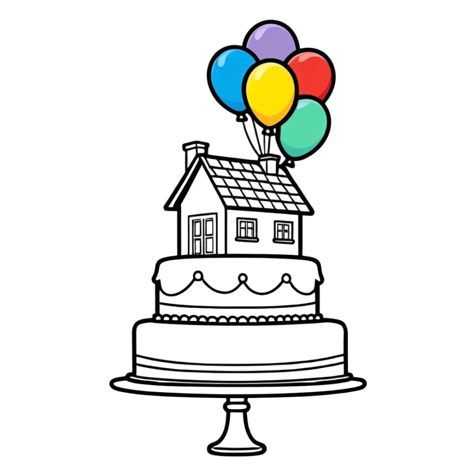 Up movie house cake for birthday  sticker