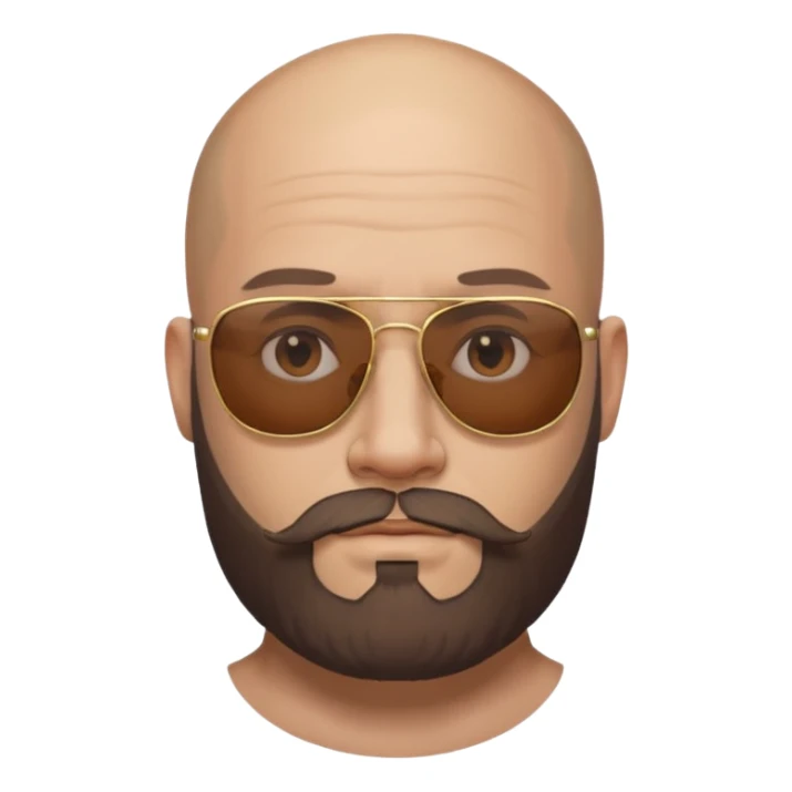   tattooed baldies with  sun glass with bearded sticker