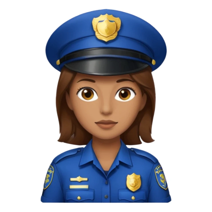 police woman with brown hair sticker