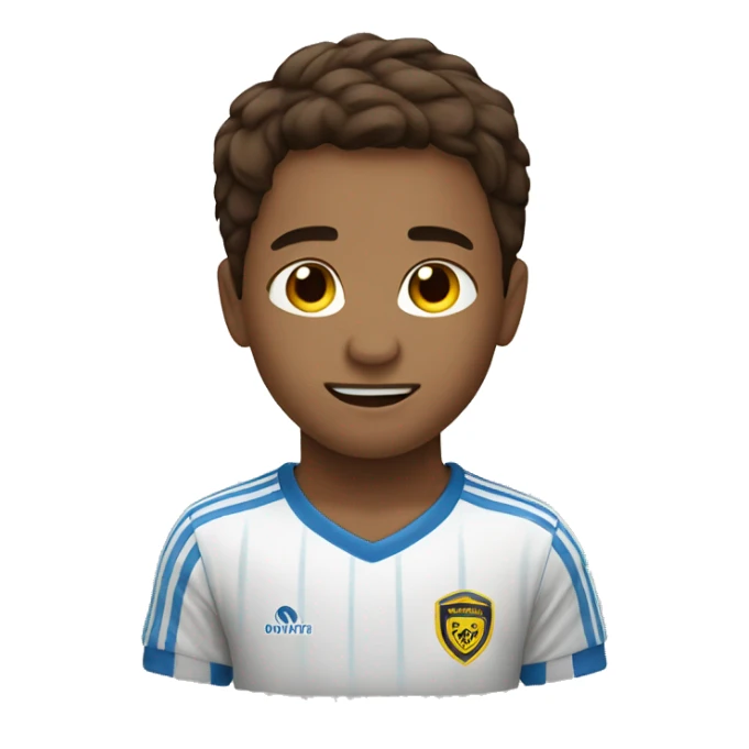 soccer boy brown hair brown eyes arms up sticker