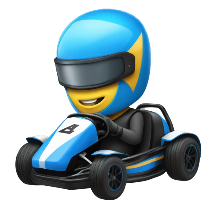 Blue and black electric race kart sticker