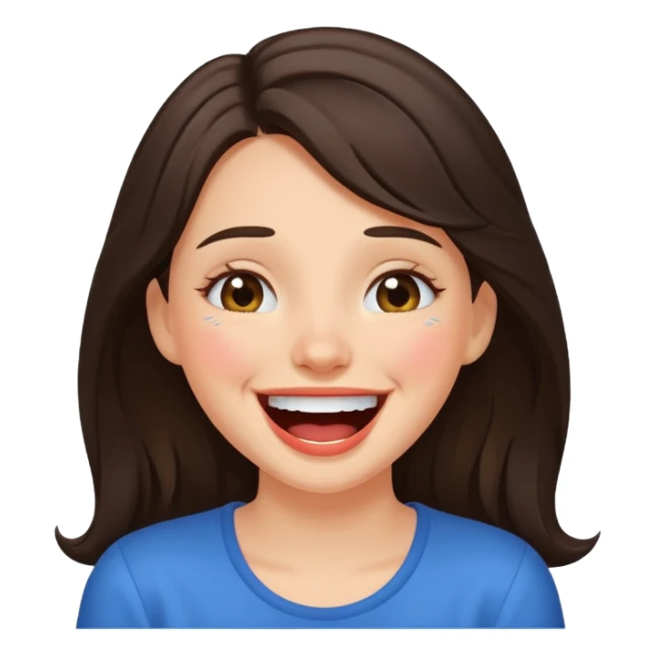 Brunette girl crying with laughter sticker