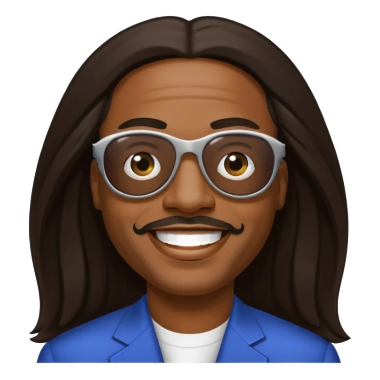 Stevie Wonder with dark brown long hair sticker