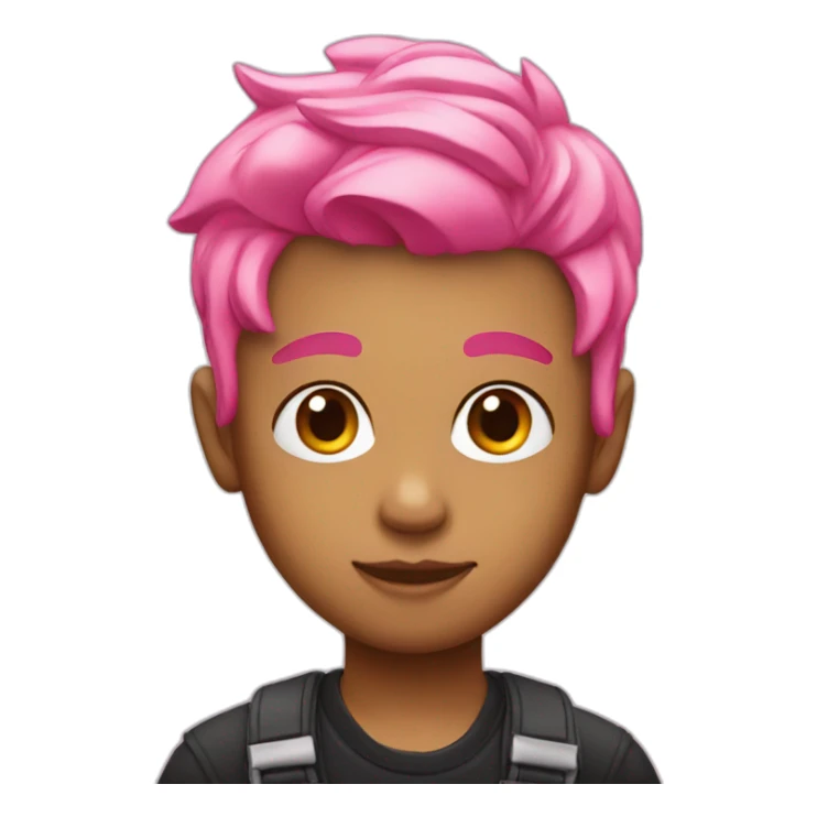 A boy has tattoo and a pink hair sticker