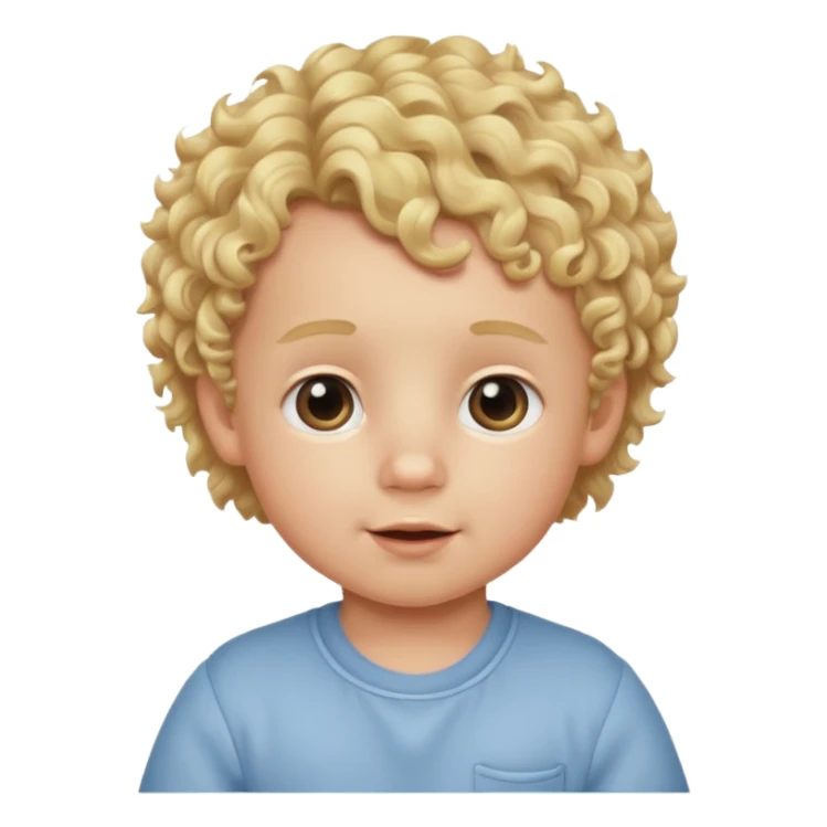 Make a cute baby boy with blonde curly hair  sticker