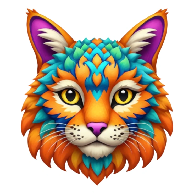 Colorful Bobcat-fusion-hybrid-creature sticker